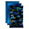 PrettyBack Faux Leather Sheet 5x8in Animal Print/Dark Blue/Bright Blue 3pcs