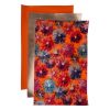 PrettyBack Faux Leather Sheet 5x8in Floral/Rose Gold/Orange 3pcs
