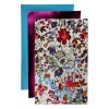 PrettyBack Faux Leather Sheet 5x8in Floral/Bright Fuchsia/Light Blue 3pcs