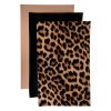 PrettyBack Faux Leather Sheet 5x8in Animal Print/Light Brown/Black 3pcs