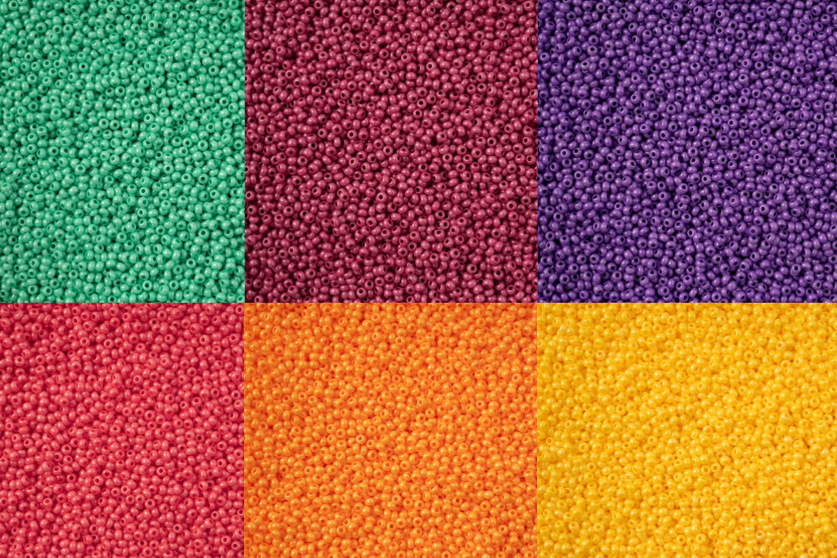 11/0 Seed Bead, Bright Chalk sfinx Terra Dyed Color Set