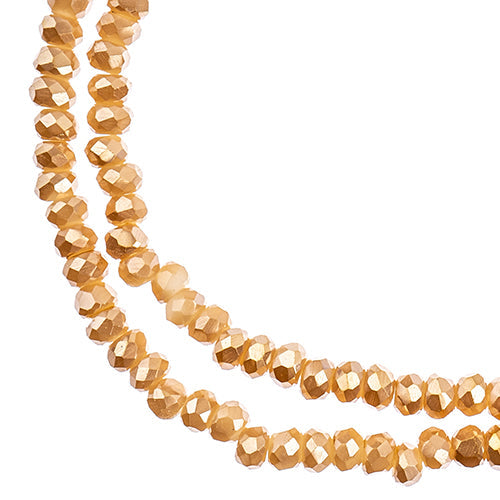 Crystal Lane Rondelle 2 Strand 7in (apx246pcs) 1.5x2.5mm Opaque Light Champagne Luster