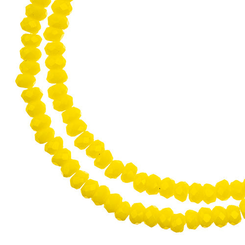 Crystal Lane Rondelle 2 brins 7 pouces (environ 246 pièces) 1,5 x 2,5 mm Jaune opaque