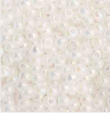 11/0 Preciosa Seed Beads Opaque White AB