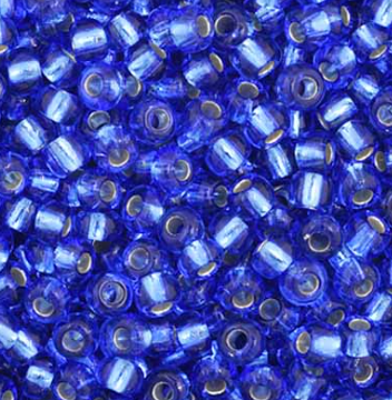 11/0 Preciosa Seed Beads Silver Lined Dark Blue