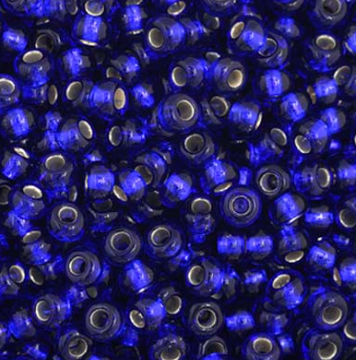 11/0 Preciosa Seed Beads Silver Lined Royal Blue