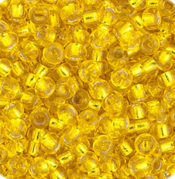 11/0 Preciosa Seed Beads Silver Lined Yellow