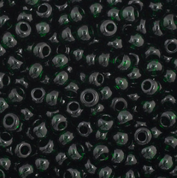 11/0 Preciosa Seed Beads Transparent Dark Green