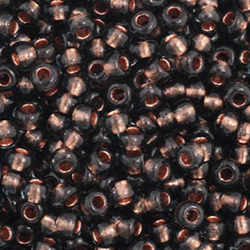 11/0 Preciosa Seed Beads Transparent Grey Copper Lined