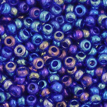 11/0 Preciosa Seed Beads Transparent Navy Blue AB