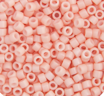 Frasco de 5,2 g Delica 11/0 RD n.º 0206, color rosa salmón opaco, con brillo esmaltado