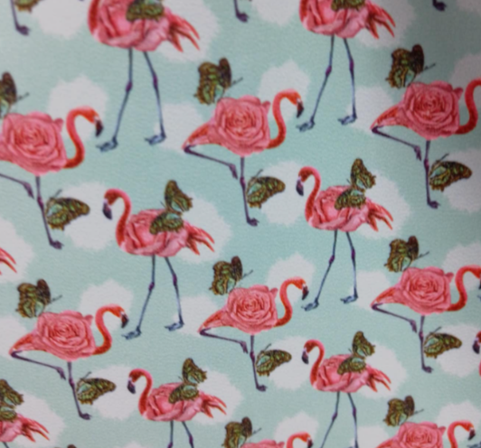 Flamingo Flowers - 8*12 Inch Vinyl Backing Material