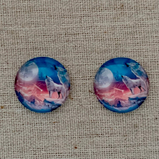 20mm Animal with Background image in Glass, Glue on - See Color Options