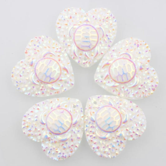 25mm Turtle AB, Heart, Resin, Sew On - See Color Options