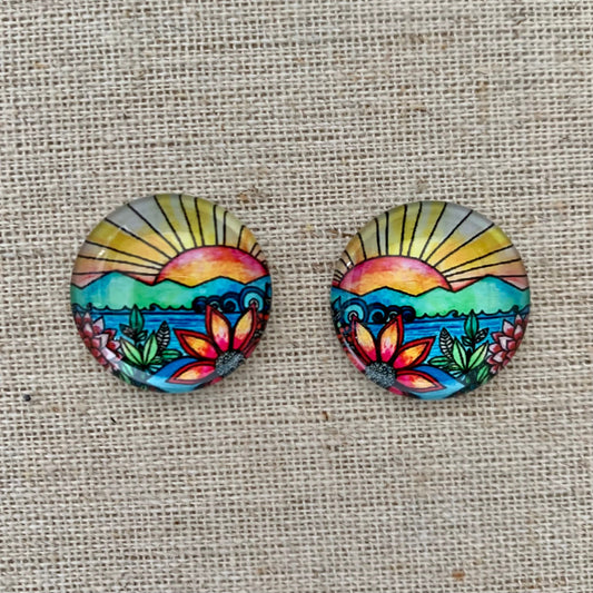 20mm Zen Image in Glass, Glue on - See Color Options