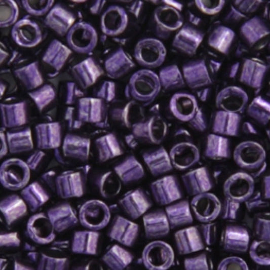 Frasco Delica 11/0 RD n.º 0464 niquelado opaco de color morado oscuro teñido de 5,2 g