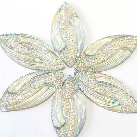 17*40mm Big leaf Resin, Sold in Pairs - See Color Options