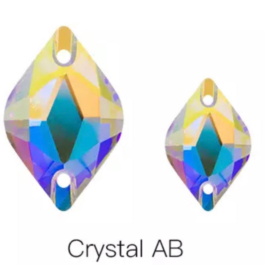 9*14 AAAA K9 Crystal AB Lemon Shaped, Sew On - See Size options