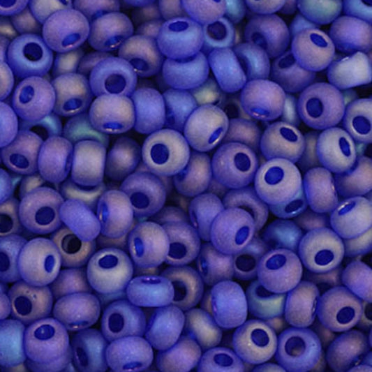 11/0 Preciosa Seed Beads Transparent Navy Blue AB Matte