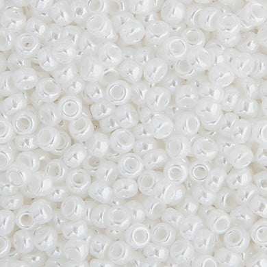 Perlas de semilla Miyuki 11/0, color blanco perlado, brillo opaco, se venden en bolsa de 22 g