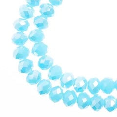 Rondelle Crystal Lane 2 brins 7 pouces (environ 78 pièces) 4 x 6 mm bleu opaque AB