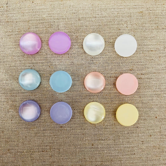 18mm Pastel Cat eye Jelly Round, Glue on, Resin Gems - See Color Options