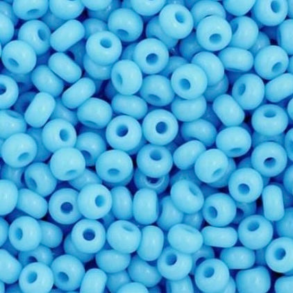 Perlas de semilla Preciosa 11/0, color azul claro opaco, vendidas en bolsas de 23 g o viales de 23 g