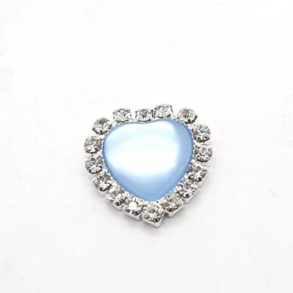 18mm Cat Eye Heart Rhinestone - See Color Options