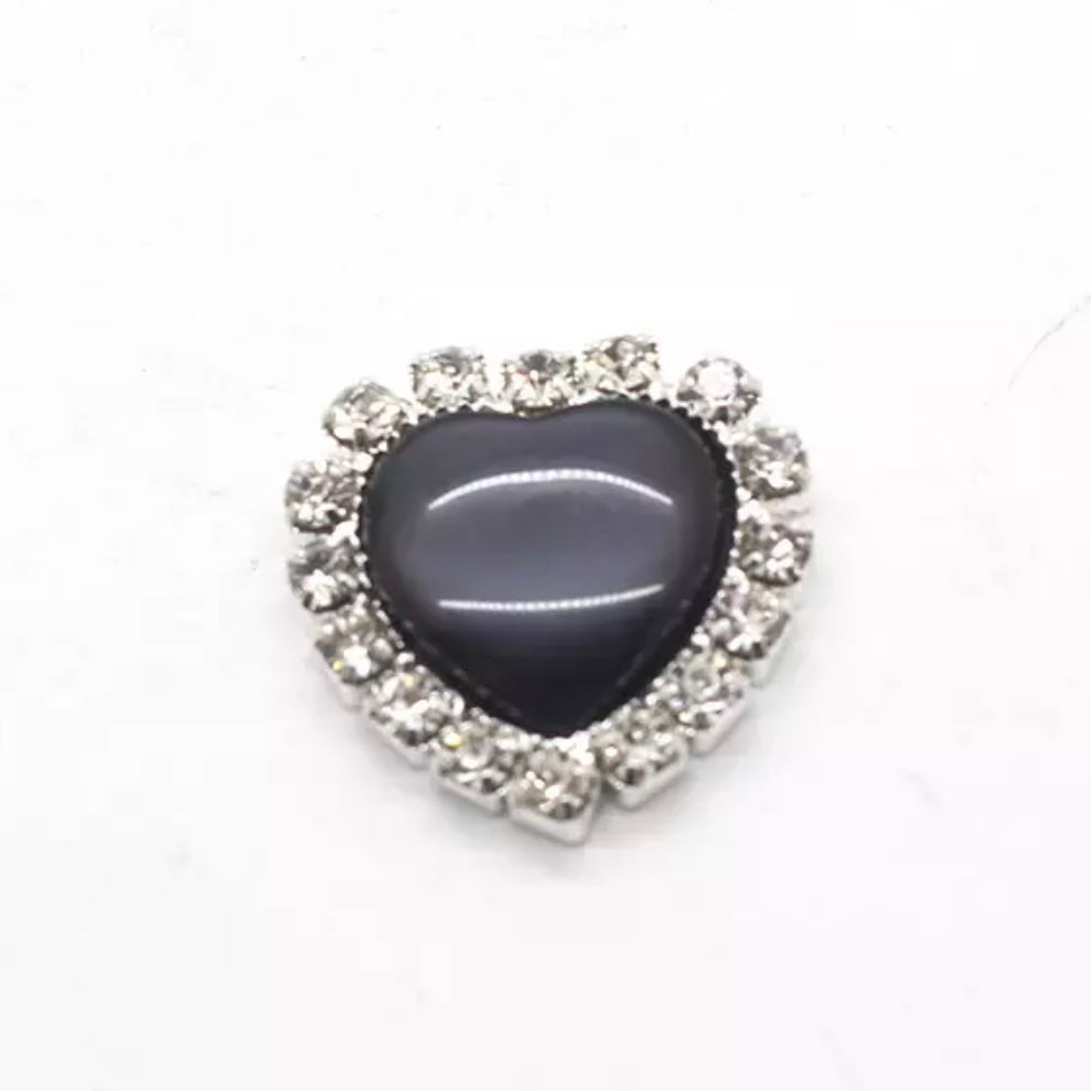18mm Cat Eye Heart Rhinestone - See Color Options