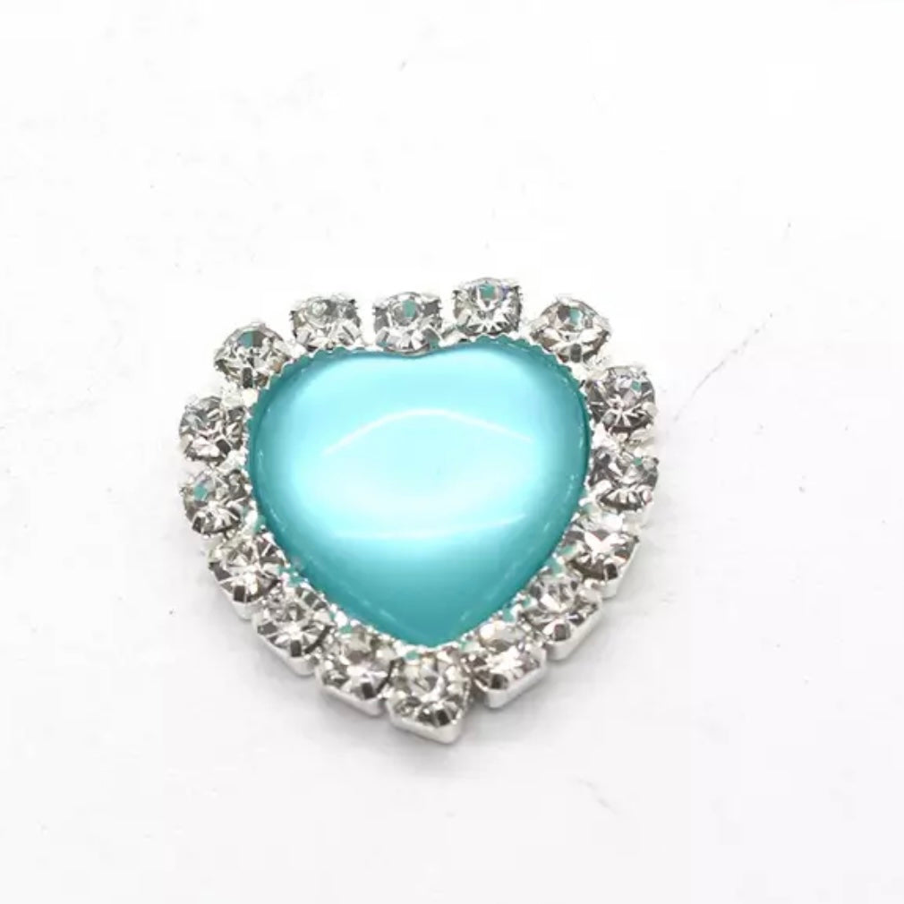 18mm Cat Eye Heart Rhinestone - See Color Options