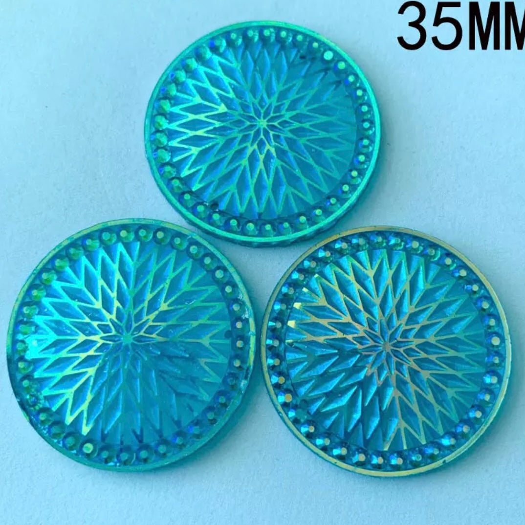 35mm Circle Starblanket, Resin, Sew On - See Color Options