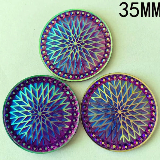 35mm Circle Starblanket, Resin, Sew On - See Color Options