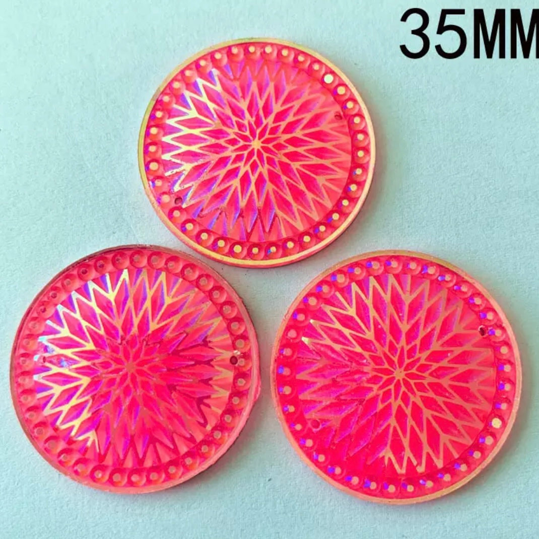35mm Circle Starblanket, Resin, Sew On - See Color Options