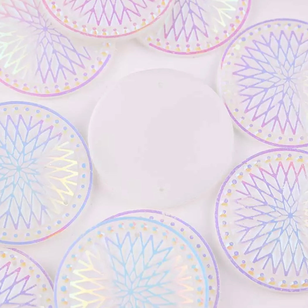 35mm Circle Starblanket, Resin, Sew On - See Color Options