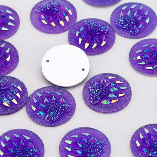 25mm Bear Paw Circle, Resin, Sew On - See Color Options