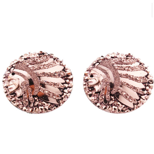 25mm Rose Gold Native Head Dress, Resin, Sew On