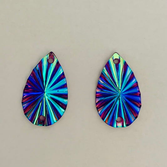 16*27mm Tear Drop AB Burst, Sew On - See Color Options