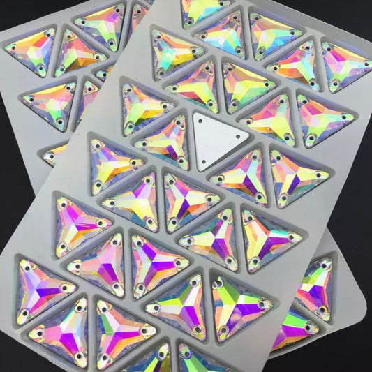 16mm Glass Triangles - See Color Options