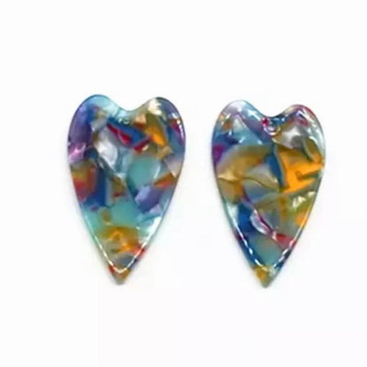 23*39mm Acrylic Hearts - See Color Options