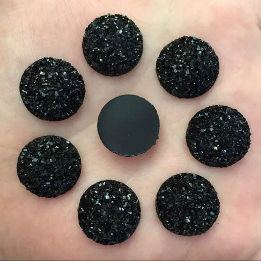 16mm Ore Round Style Flatback, Faux Druzy, Resin Gem
