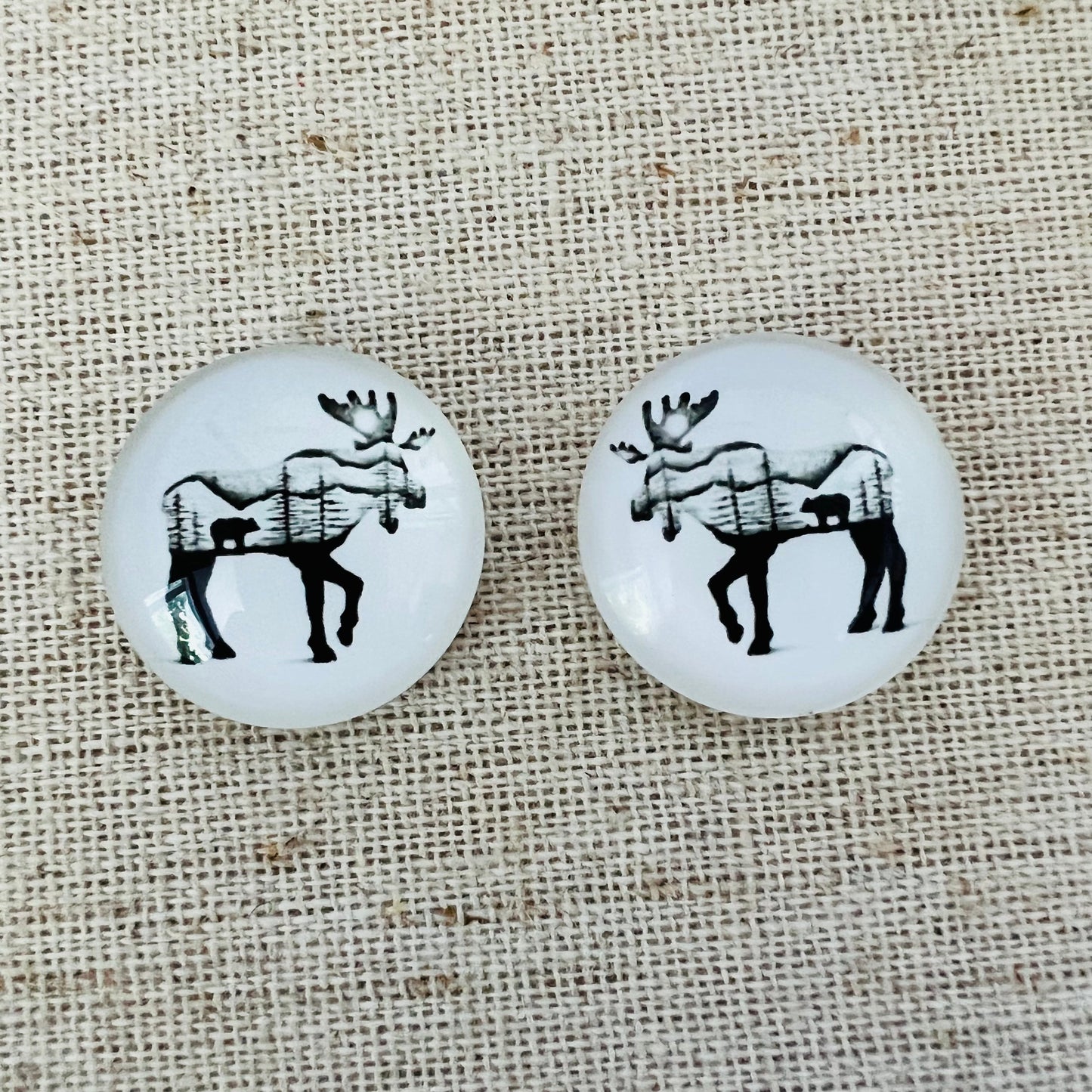 20mm Animal Silhouette with Background image in Glass, Glue on - See Color Options
