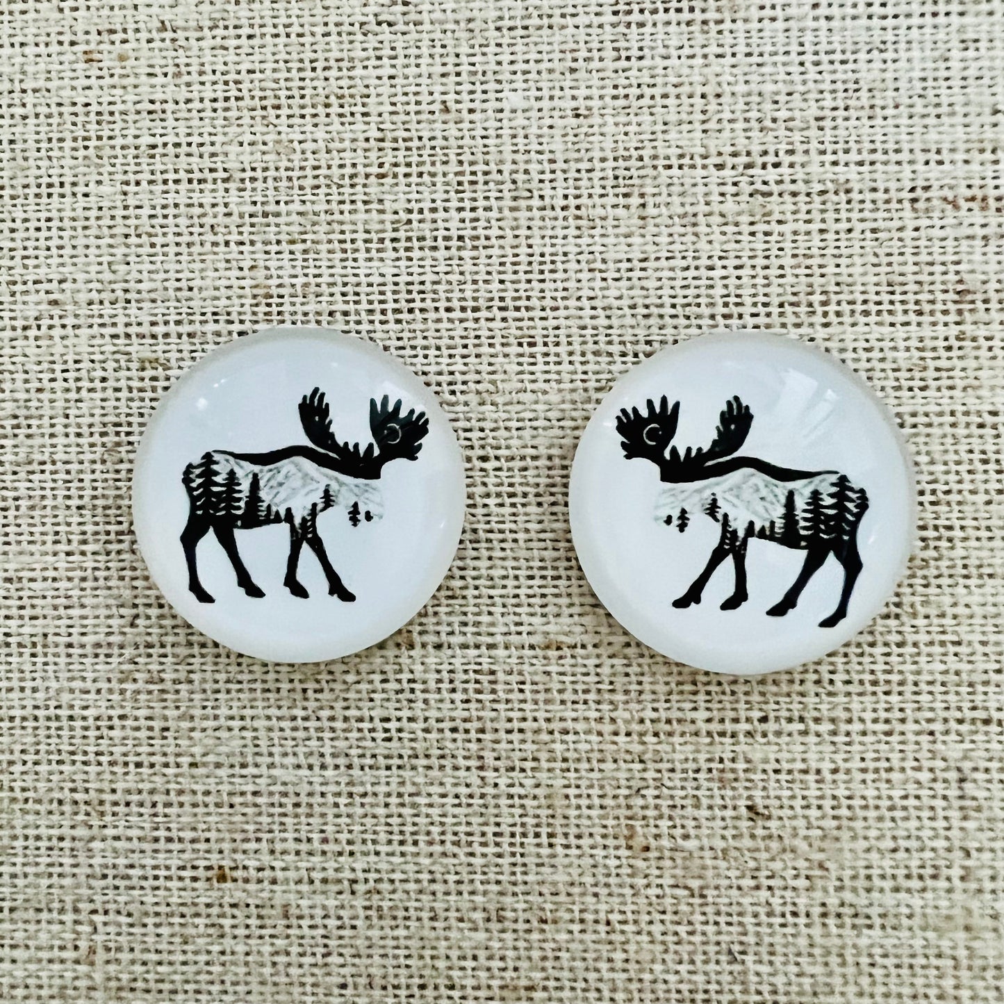 20mm Animal Silhouette with Background image in Glass, Glue on - See Color Options