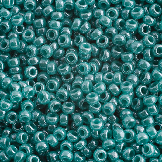 Perlas de semillas Miyuki 11/0, color turquesa, verde opaco, brillo, bolsa de 22 g