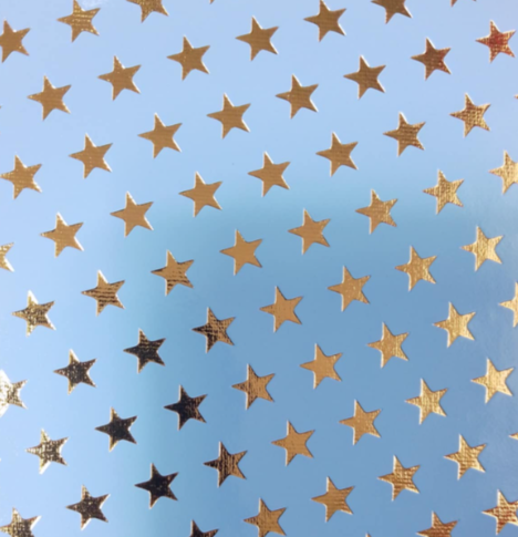 Light Blue with Gold Stars - 8*12 Inch Vinyl Backing Material