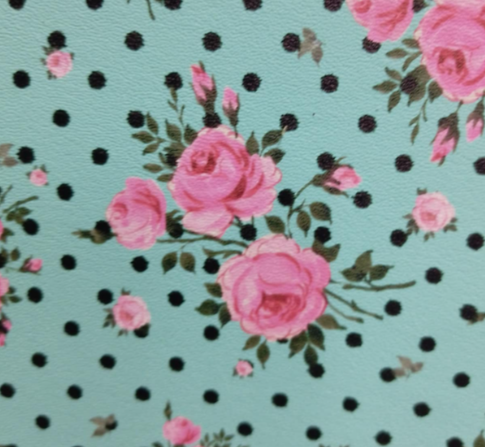 Mint with Roses - 8*12 Inch Vinyl Backing Material