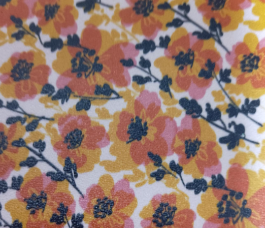 Orange Floral - 8*12 Inch Vinyl Backing Material