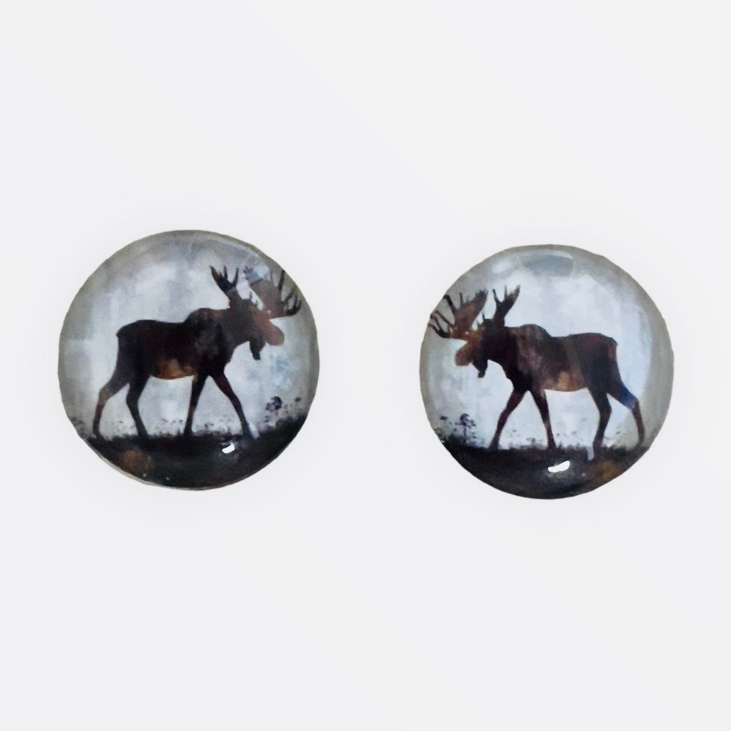 20mm Animal Silhouette with Background image in Glass, Glue on - See Color Options