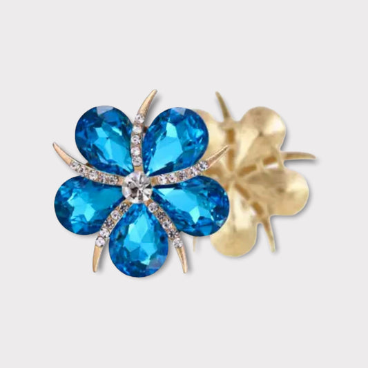 40*40mm Flower Strass Glass on Metal, Sew on, Sold as 1 - See Color Options