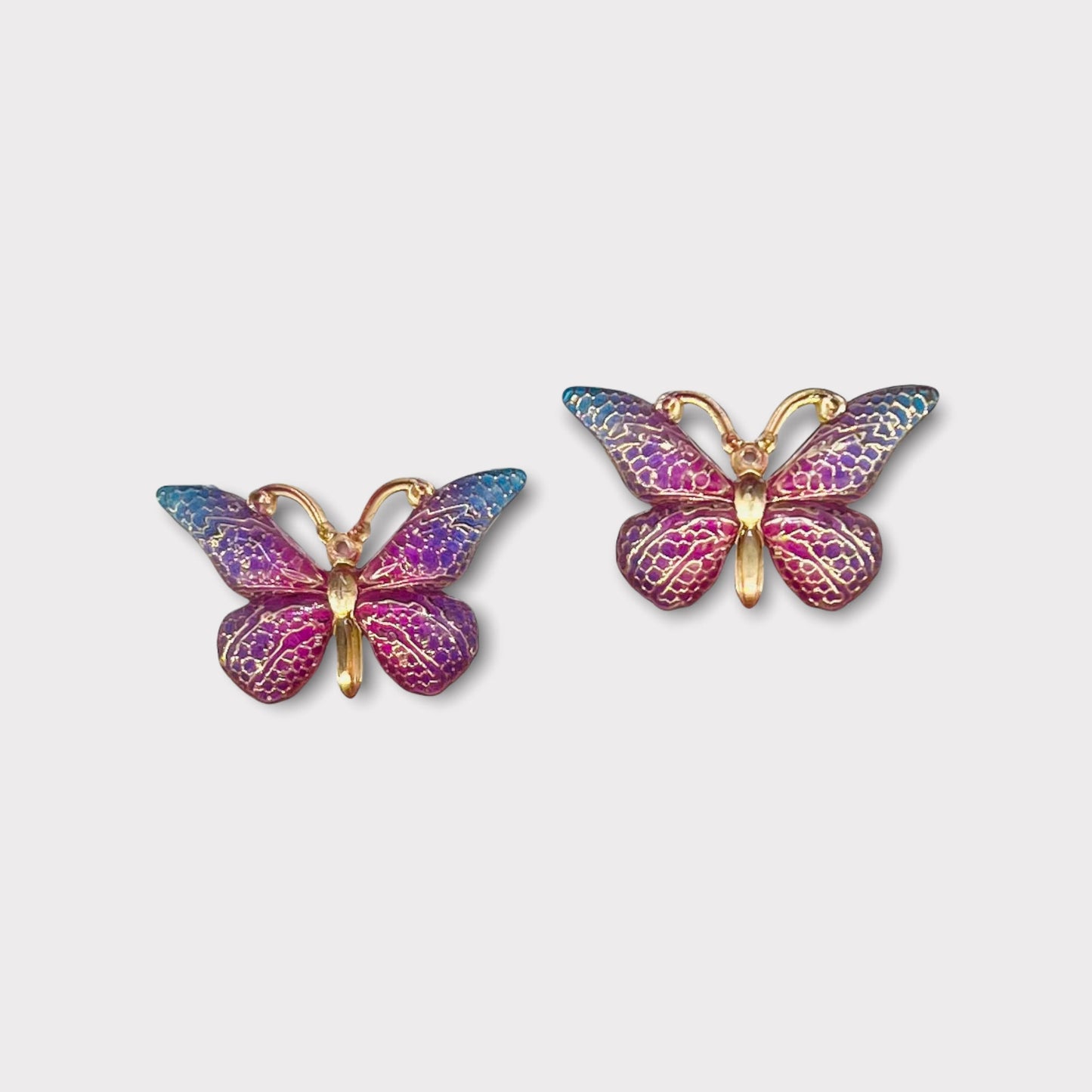 Papillons Bling en résine 25 x 38 mm, dos plat, vendus par paire - Voir les options de couleur