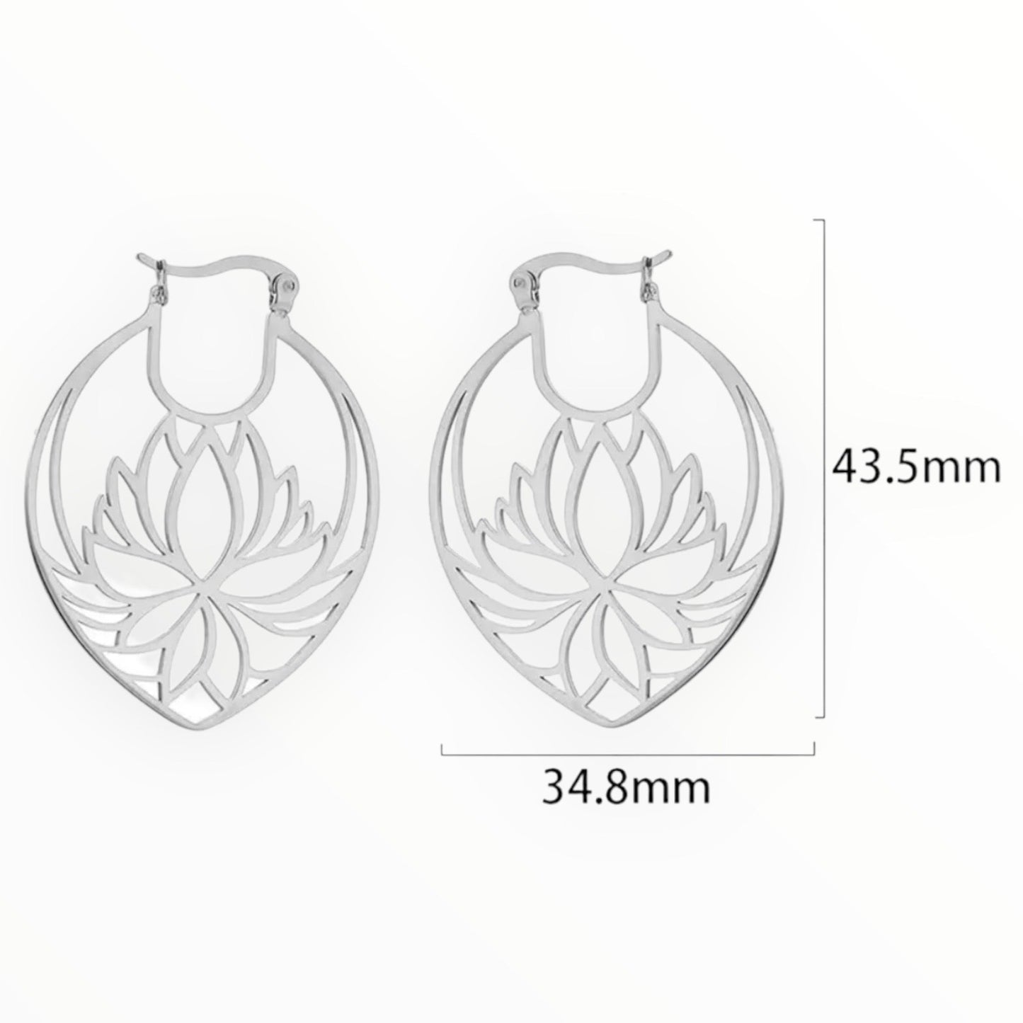 Stainless Steel earring with Lotus Flower - See Color Options
